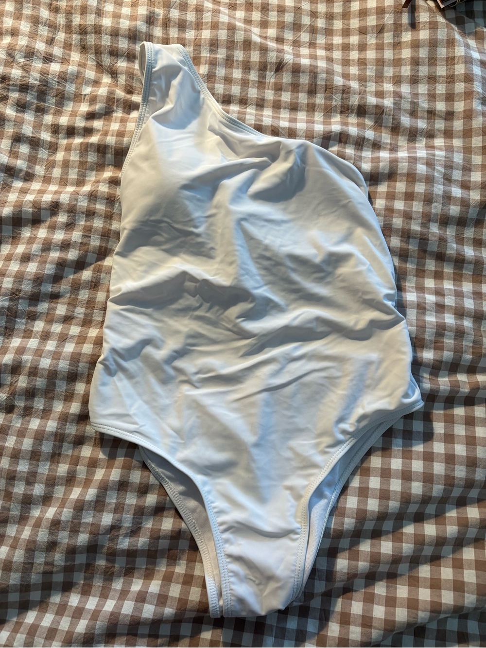 White One Shoulder Tie Back Swimsuit
